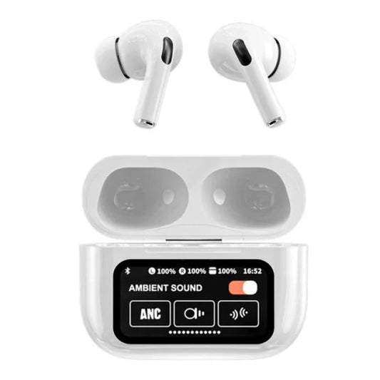 A9 Pro Airbuds ANC/ENC Noise Reduction, Touch Screen Display, Bluetooth 5.4 Wireless Earbuds