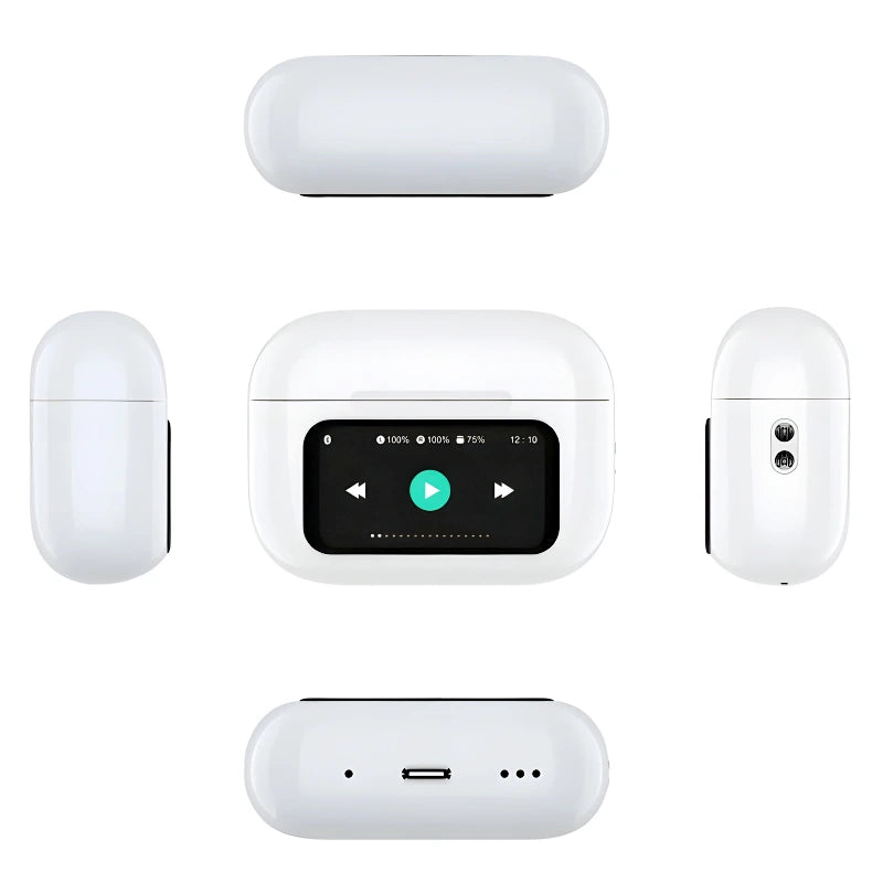 A9 Pro Airbuds ANC/ENC Noise Reduction, Touch Screen Display, Bluetooth 5.4 Wireless Earbuds
